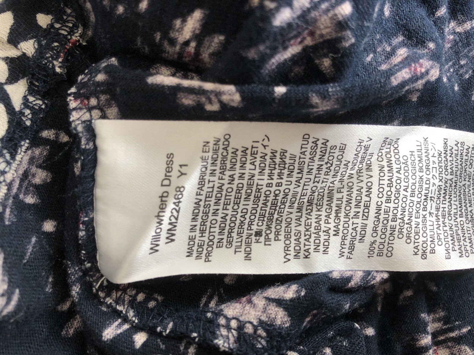 SEASALT CORNWALL Navy Willowherb Dress Flower Chain Maritime Size 2628