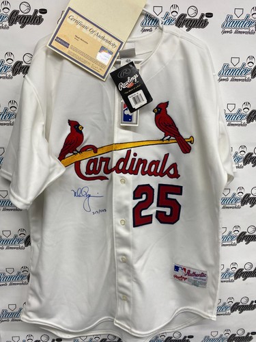 VINTAGE MARK MCGWIRE SIGNED AUTOGRAPHED BASEBALL RAWLINGS JERSEY-STEINER MLB COA