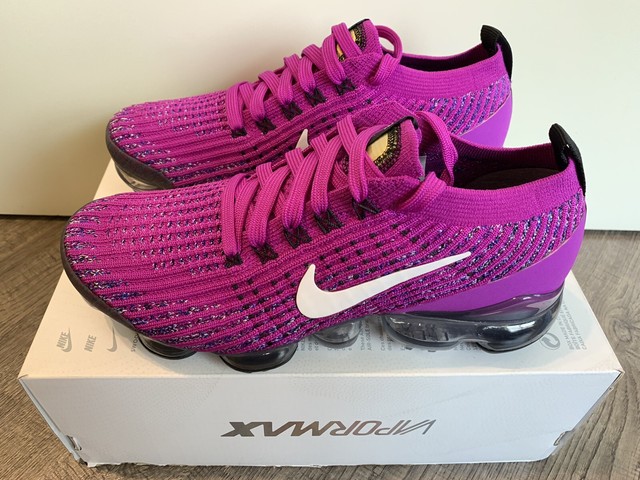 Nike Women's Air VaporMax Flyknit 3 Vivid Purple White Black AJ6910-502 Size 6.5 | eBay