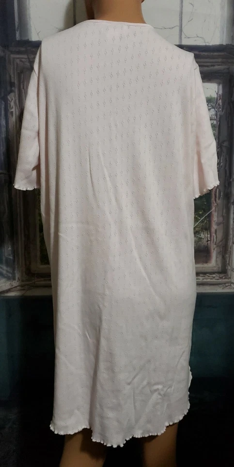 Camisón Rosa Shadowline Talla M Bordado Floral Encaje Manga Corta  Foto 4 de 4