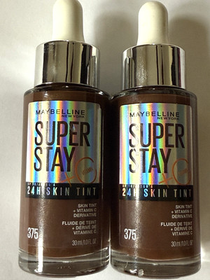 Maybelline New York Super Stay Up To 24H Skin Tint #375 Brown Vitamin C Lot of 2