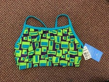 Motionwear Gymnastics Green/Blue Bra Top Sz: MA Style: 1409