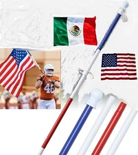 Flag pole rod 5' ft Long hold by hand for event campaign FIT Flag SIZE 3' 4' 5'