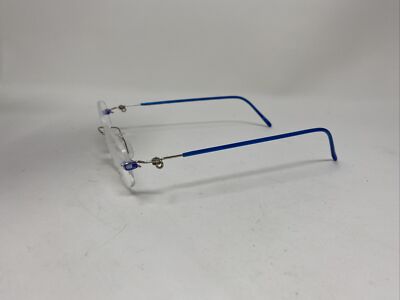 MASUNAGA RIMLESS TITANIUM EYEGLASSES FIT-1 A3 46/17 S1 BLUE SILVER