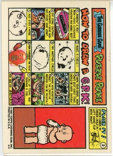 1987 Topps Garbage Pail Kids SHUT UP SHIRLEY 418b MISSING RED CIRCLE ERROR OS11 - Picture 3 of 3