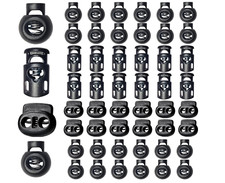 48pcs Upgraded Plastic Cord Lock Draw String Clip with Spring Toggle Stoppers