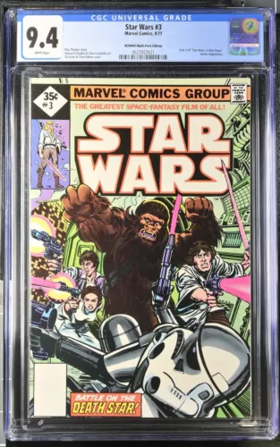 STAR WARS #3 CGC 9.4 White | Reprint / Multi-Pack Edition Marvel Comics 1977