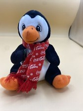 Coca-Cola Penguin Plush Toy with Coke Bottle 1998 - Scarf Vintage