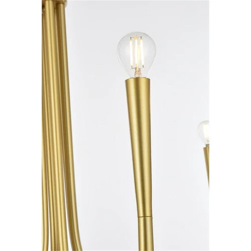 Living District Layne 36" 6-Light Transitional Metal Chandelier in Brass - Picture 5 of 7