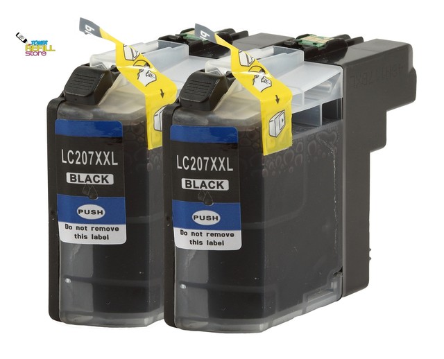 2PK Toner Refill Store Compatible Brother LC207BK Ink Cartridge (2