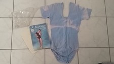 NIP Womens nylon DANSKIN leotard vintage tie dyed blue size small NOS