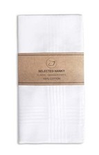 Men's Handkerchiefs,100 Soft Cotton,White Classic Hankie Pack of 12