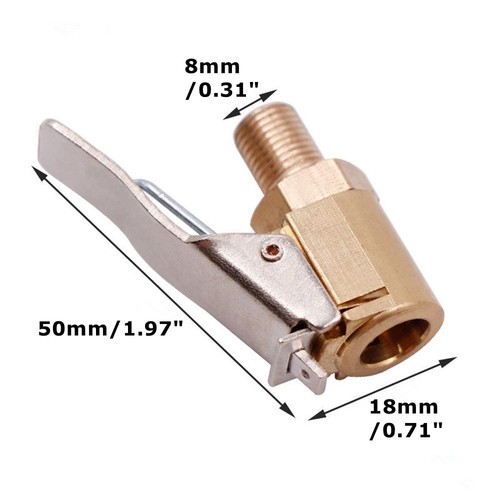 Válvula de latón 8 mm manguera de aire mandril inflador aerolínea conector con clip para automóvil camión - Imagen 3 de 10