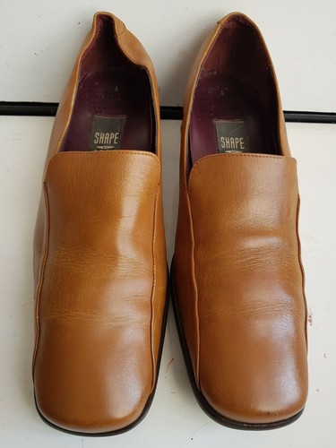 ECCO SHAPE SUZE UK 4 EU 37 WOMENS TAN BROWN LEATHER LOW HEELS/FLAT COURT SHOES - Picture 2 of 8