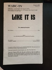 LIKE IT IS GIL NOBLE-GUEST DR. JAWANZA KUNJUFU TRANSCRIPT SHOW #739