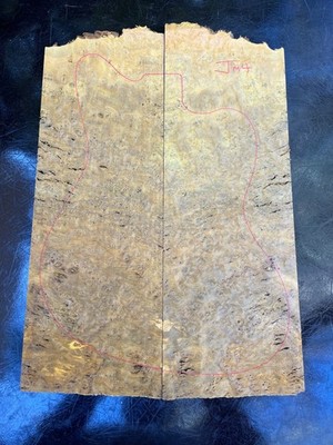 GEMPOL BURL Bookmatched Gitarre DROP TOP Set 550 x 385 x 7 mm JM4