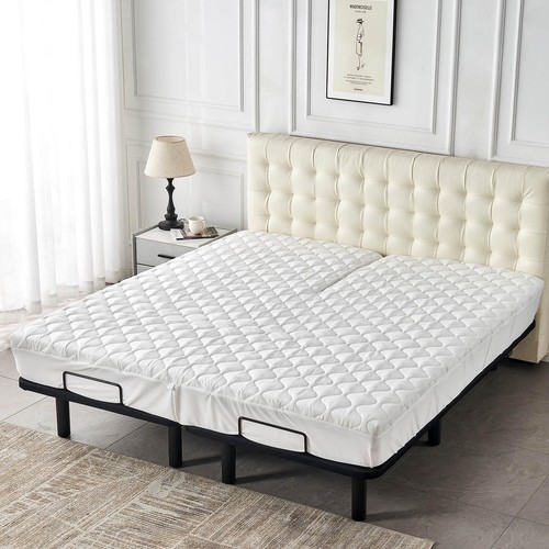 Quilted Waterproof Split Top Queen Mattress Protector for Adjustable Bed 32-3... - Picture 6 of 9