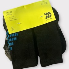All in Motion 6 Pairs Crew Socks Kids 3-7 Large NWT Free