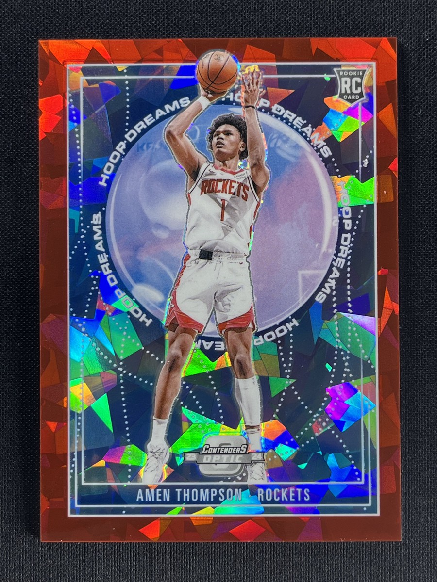 2023-24 Panini Contenders Optic Amen Thompson #8 Red Ice Hoop Dreams RC /175