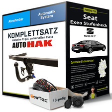 Für SEAT Exeo Stufenheck 3R2 Anhängerkupplung abnehmbar +eSatz 13pol uni 09- NEU