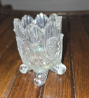 RARE 1971  St Clair CLEAR Carnival Glass Inverted Fan & Feather Toothpick Holder — photo 2
