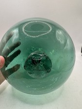 7 inch Japanese Glass Float, green, hand blown