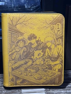 Cubone Monkey D Luffy Anime Laser Engraved Zipper 9 Slot 360 Card Binder
