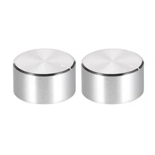2pcs Potentiometer Knob Silver Tone Smooth Surface 25mmx13mm Volume Control Knob