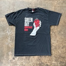 Vintage Green Day American Idiot Punk Tee Cinder Block T-Shirt Size M Black