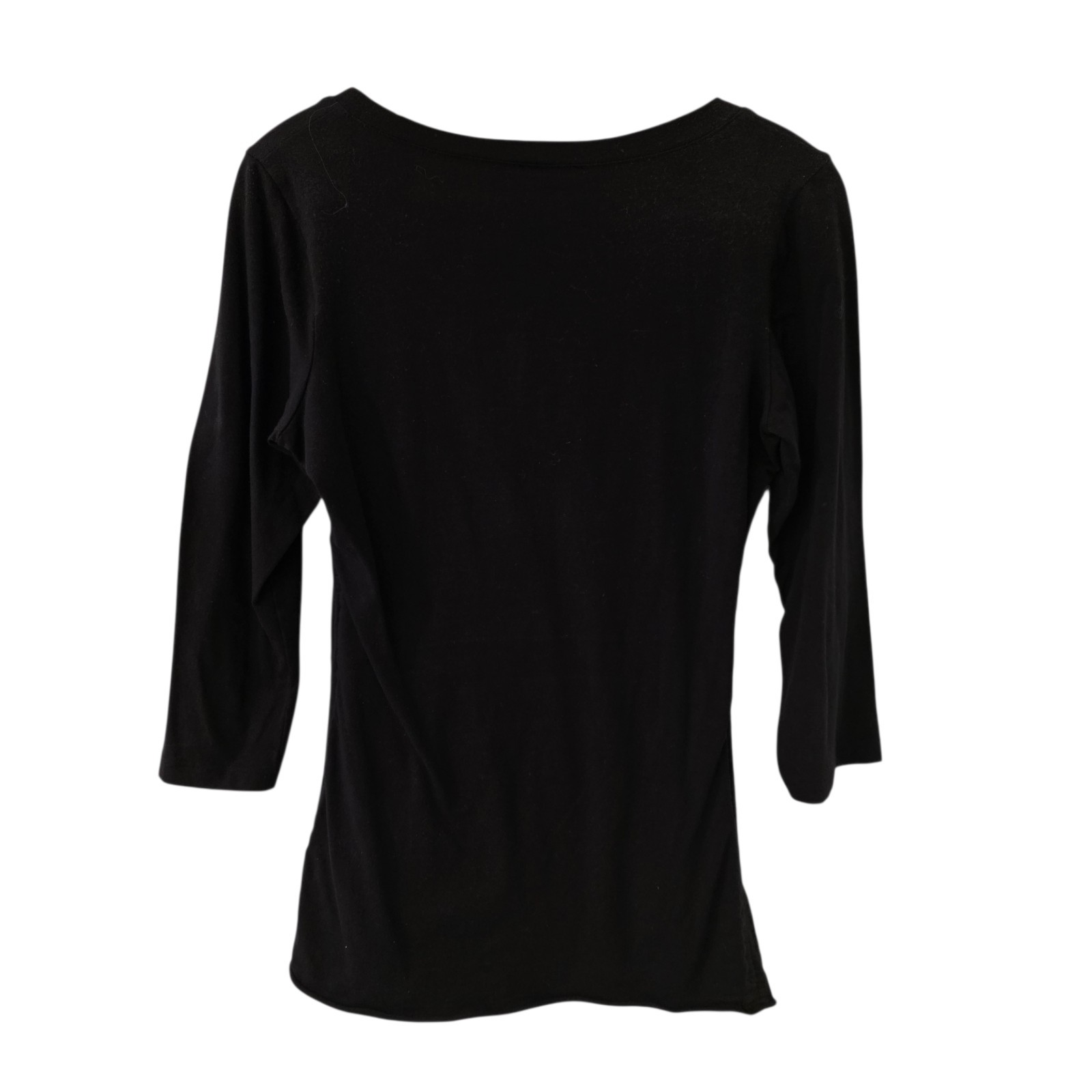 Bebe Top Sz S Black Small Elbow Length Sleeve Spellout Rhinestones 