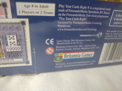 Play Your Cards Right Game Popular TV Show Card Game Vintage 2004 - New & Sealed - 第 4/4 張圖片