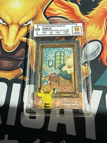 Snorlax Gold Foil Prism Pokemon x Van Gogh Peru CG Pristine 10 Like PSA CGC