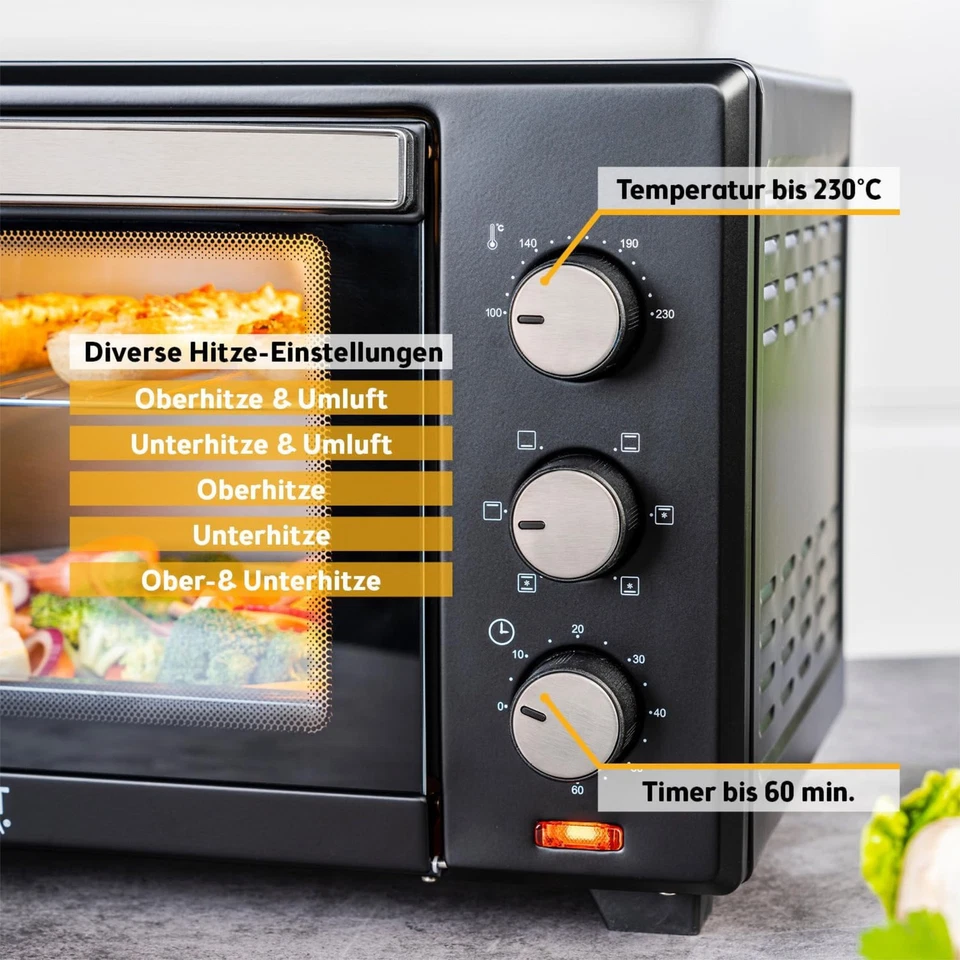 Mini Backofen 30 Liter Miniofen Umluft Minibackofen Freistehend TZS *B-Ware* - Bild 4 von 4