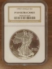 1990 S American Eagle Proof Silver 1oz. Dollar Coin NGC PF 69 Ultra Cameo