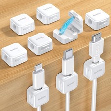 9 Pack Magnetic Cable Clips Cable Smooth Adjustable Cord Holder, Under Desk...