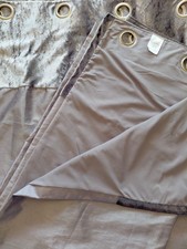 Curtains Lined Excellent Condition With Silver Eyelets Grey 72" x 66" per panel 