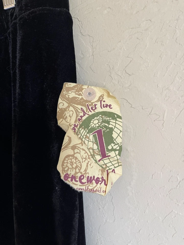 New! One World Velvet Black Leggings Size Medium Stretch Soft Lounge Athleisure - Image 4 of 4