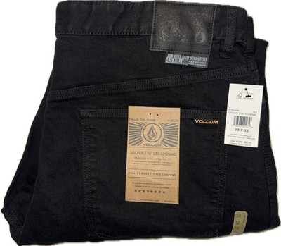 Volcom Men s Solver Modern Straight Black Stretch Denim Jeans Sz 38x32 NWT