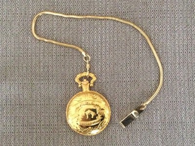 Vtg Joe Camel 80th Anniversary Gold Tone Pocket Watch w/fob RJR Tobacco *read