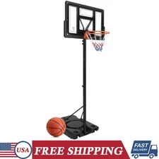 4.43 FT-10 FT Portable Basketball Hoop Goals System Height Adjustable for Adults