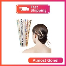 10 Packs Vintage Hair Forks Tortoise French Style Shell Cellulose Acetate Hair P