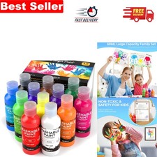 Image of Non-Toxic Finger Paint Set with 12 Washable Colors – Ideal for Learning Fun