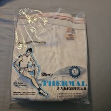1970's Mens Thermal thermal underwear bottom in package size L38-40 Ivory NWT