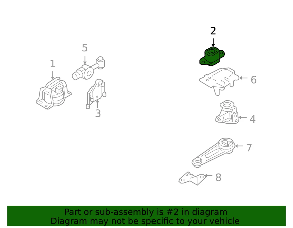Montaje motor delantero izquierdo genuino Nissan Versa 2007-2012 11220EL50A Foto 2 de 3