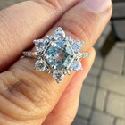 925 Sterling Silver Ring 5mm Natural Topaz Gemstone Zircon Snowflake Handmade — photo 10