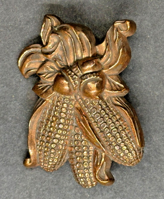 Vintage Hallmark 1983 Corn Acorns Brooch Pin Thanksgiving Autumn Coppertone Cute