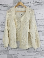Lucky Brand Bobble Diamond Cardigan Cream Womens Small Medium