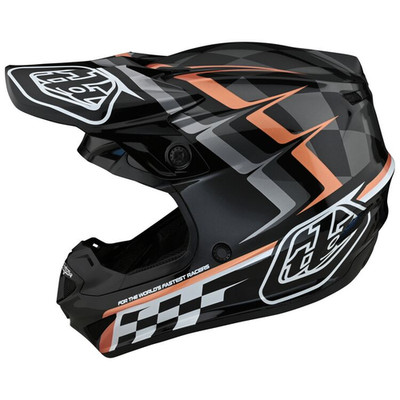 Troy Lee Adults SE4 Polyacrylite Warped Helmet Black/Copper - Small - 109327032
