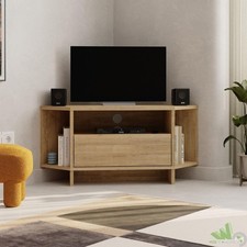 MOBILE BASSO PORTA TV ANGOLARE ANGOLO ROVERE 95x35x H 45 CM CON ANTA SPORTELLO