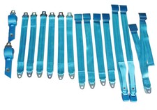 1968-69 Dodge Plymouth B Body Blue Bench Seat Belts Full Set Charger Gtx Rr
